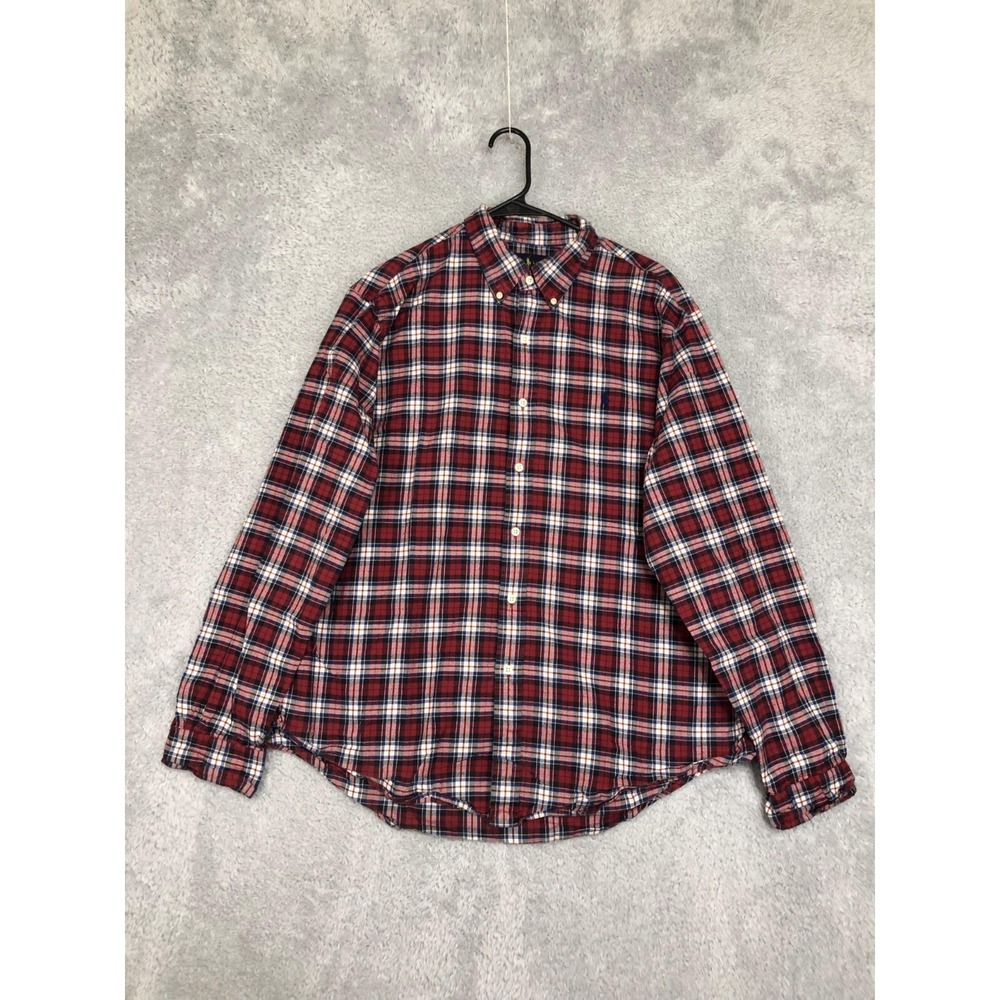 Ralph Lauren Shirt Mens Size XL Custom Fit Plaid Button Down Multicolor